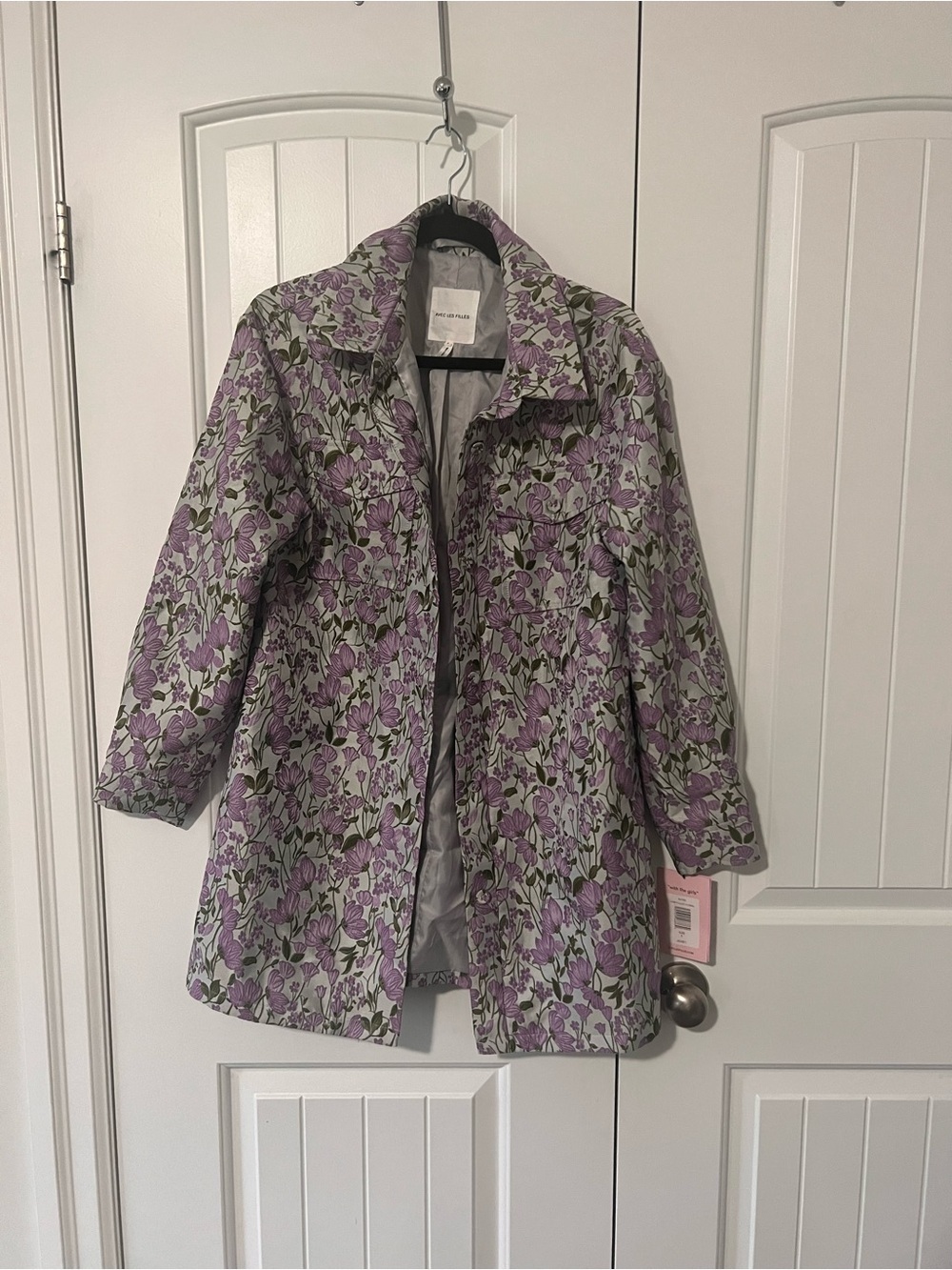 Avec Les Filles Lavender and White Floral Jacket - Picture 3 of 7